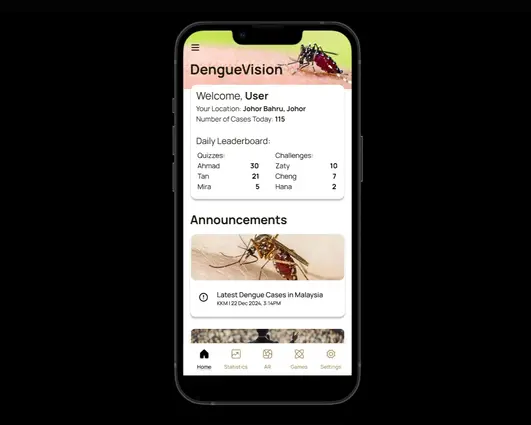 Image of the DengueVision app prototype
